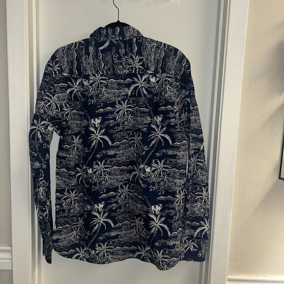 Rebel James & Charli Blue Island Dog Long Sleeve Button Down Retro Shirt XL - Picture 5 of 8